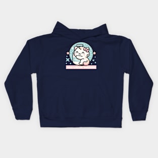 milk loving whiskers Kids Hoodie